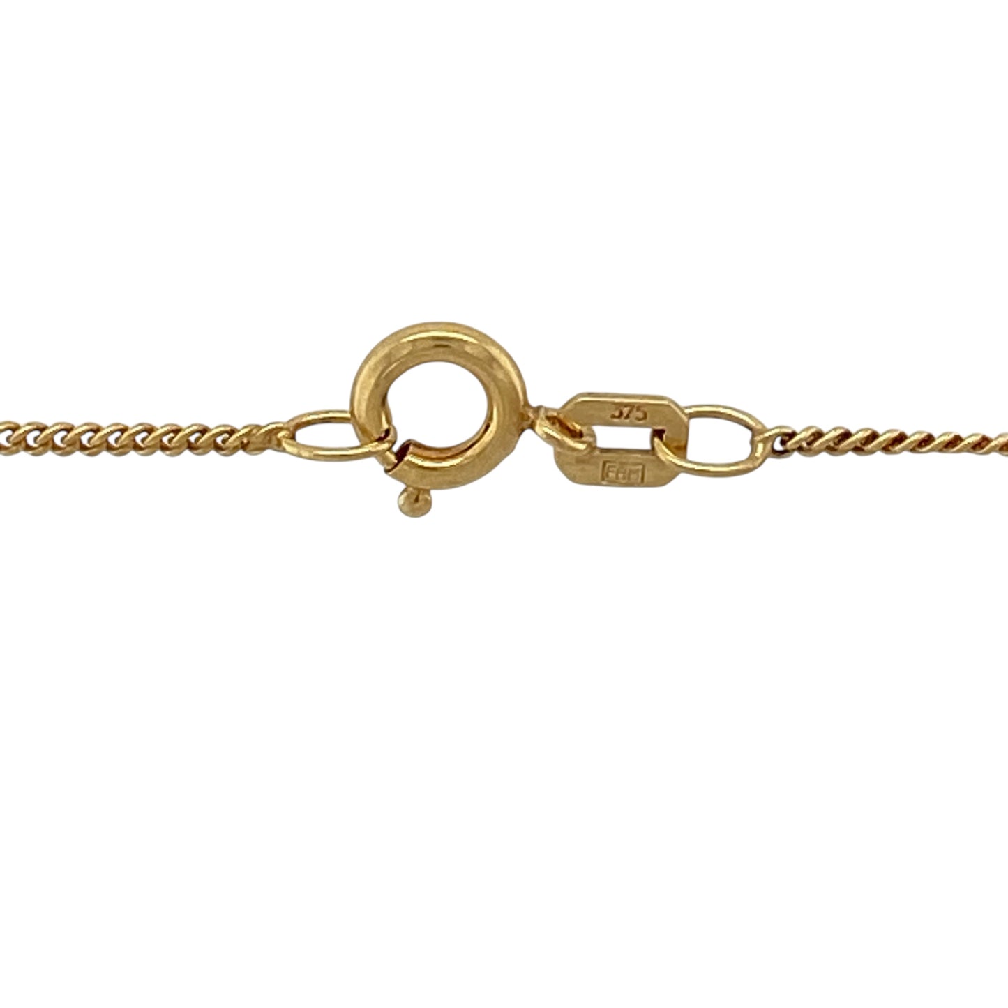 9ct Gold Diamond & Emerald Set Flower 16" Necklace