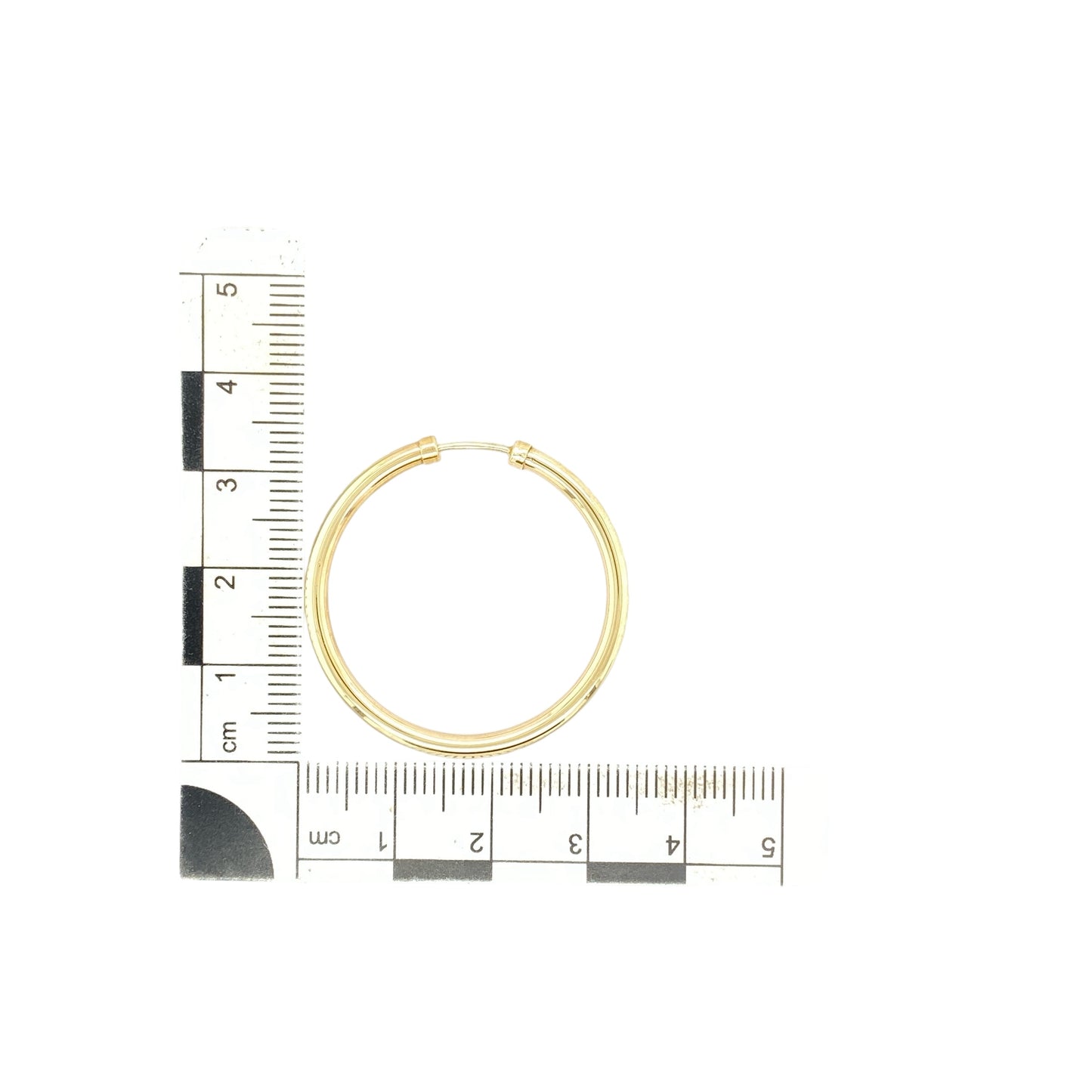 9ct Gold Patterned Edge Hoop Earrings
