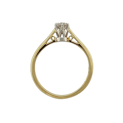 18ct Gold & Diamond Set Solitaire Ring