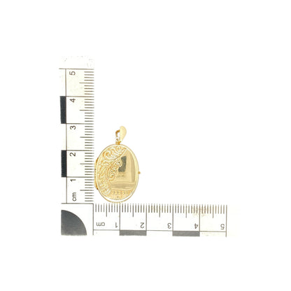 9ct Gold Patterned Oval Locket