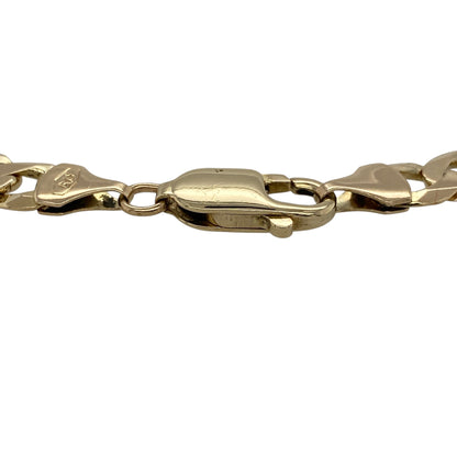 Bring bold style and classic strength to your jewellery collection with this pre-owned 9ct yellow gold curb bracelet.

Design: The bracelet features a traditional curb link design with a wide link width of approximately 7mm, giving it a strong and eye-catching appearance.
Material: Made from 9-carat yellow gold, the warm polished finish adds rich shine and timeless appeal.