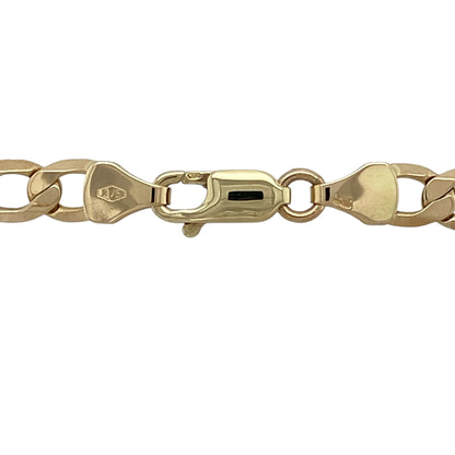 Bring bold style and classic strength to your jewellery collection with this pre-owned 9ct yellow gold curb chain.

Design: The chain features a traditional curb link design with a wide link width of approximately 5mm, creating a strong and eye-catching look.
Material: Made from 9-carat yellow gold, the warm polished finish gives the chain a rich shine and timeless appeal.