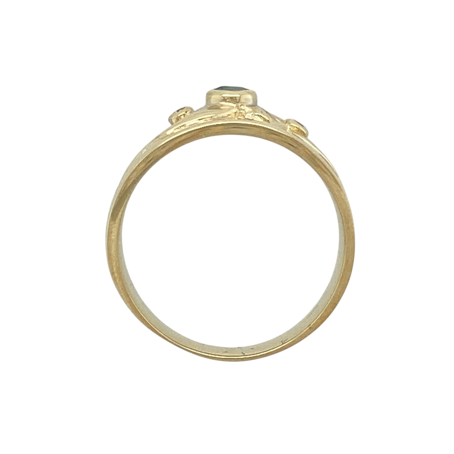 9ct Gold Diamond & Blue Topaz Set Swirl Clogau Wide Band Ring