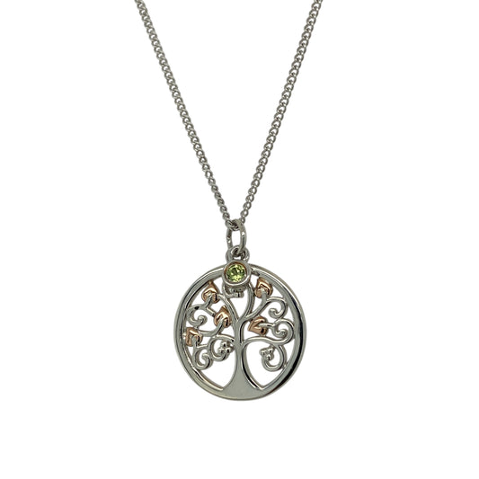 925 Silver & Peridot Set Clogau Tree of Life 16" - 18" Necklace