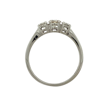 18ct White Gold & Diamond Set Trilogy Ring