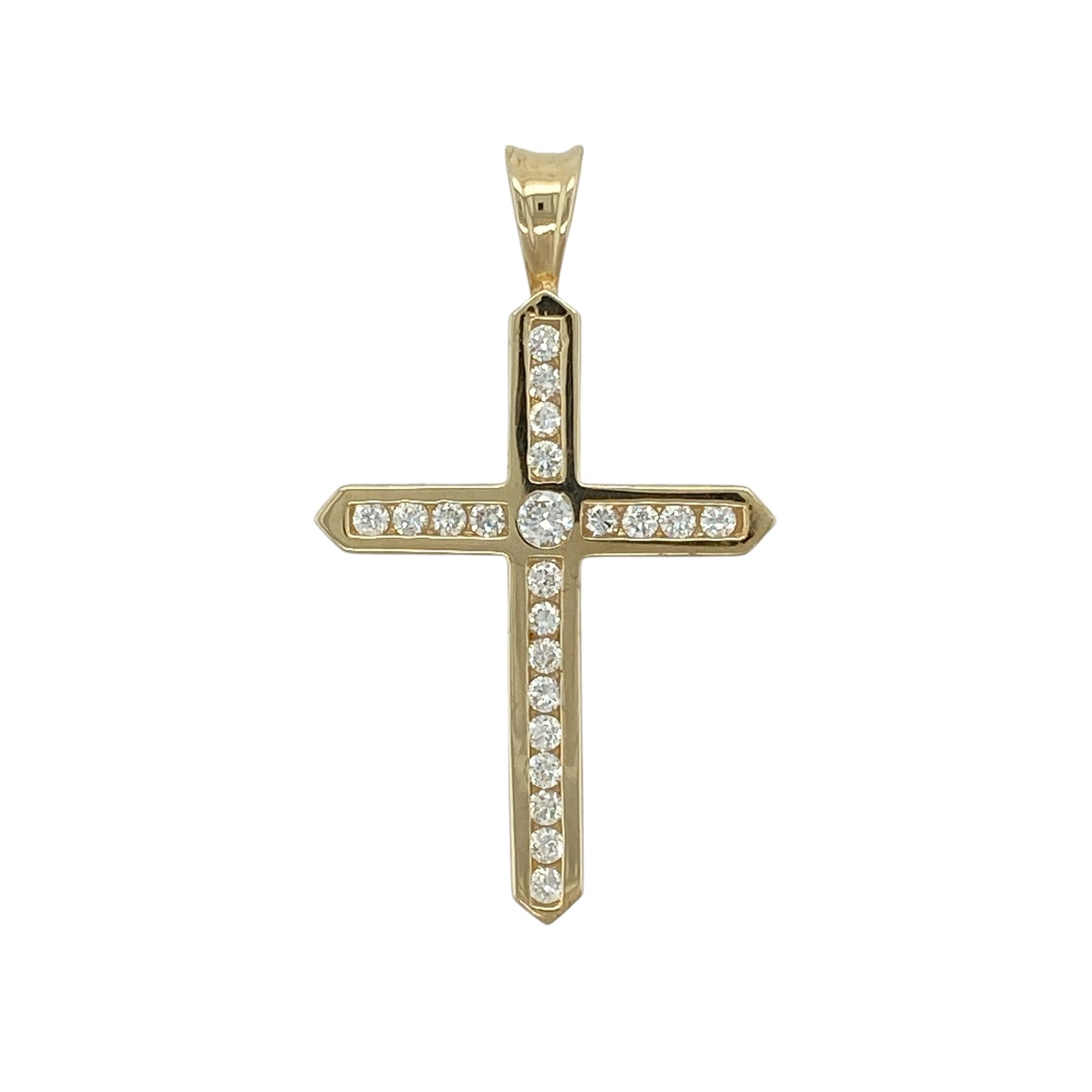 9ct Gold & Cubic Zirconia Set Cross Pendant
