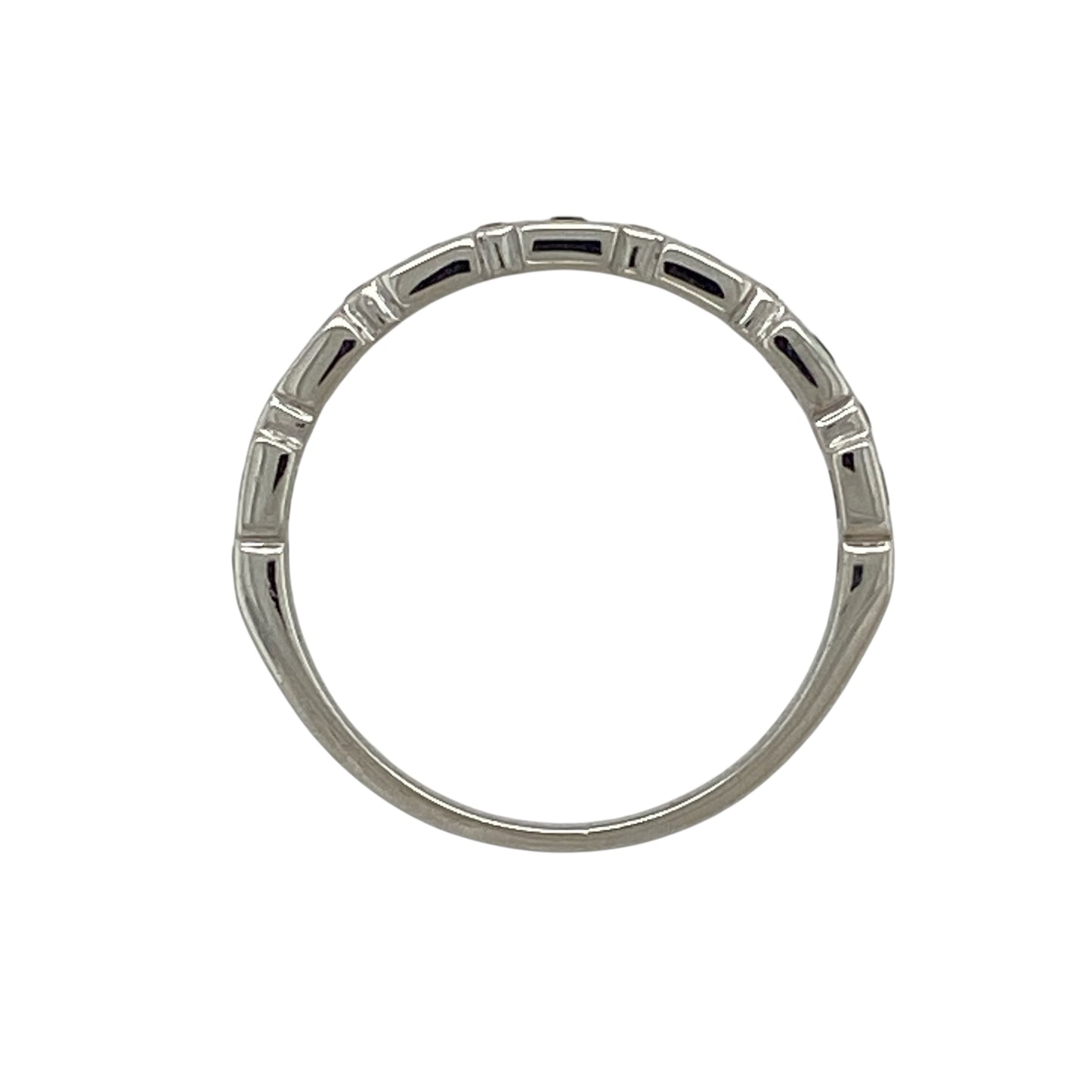 14ct White Gold Diamond & Sapphire Set Band Ring