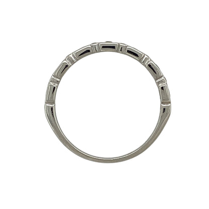 14ct White Gold Diamond & Sapphire Set Band Ring