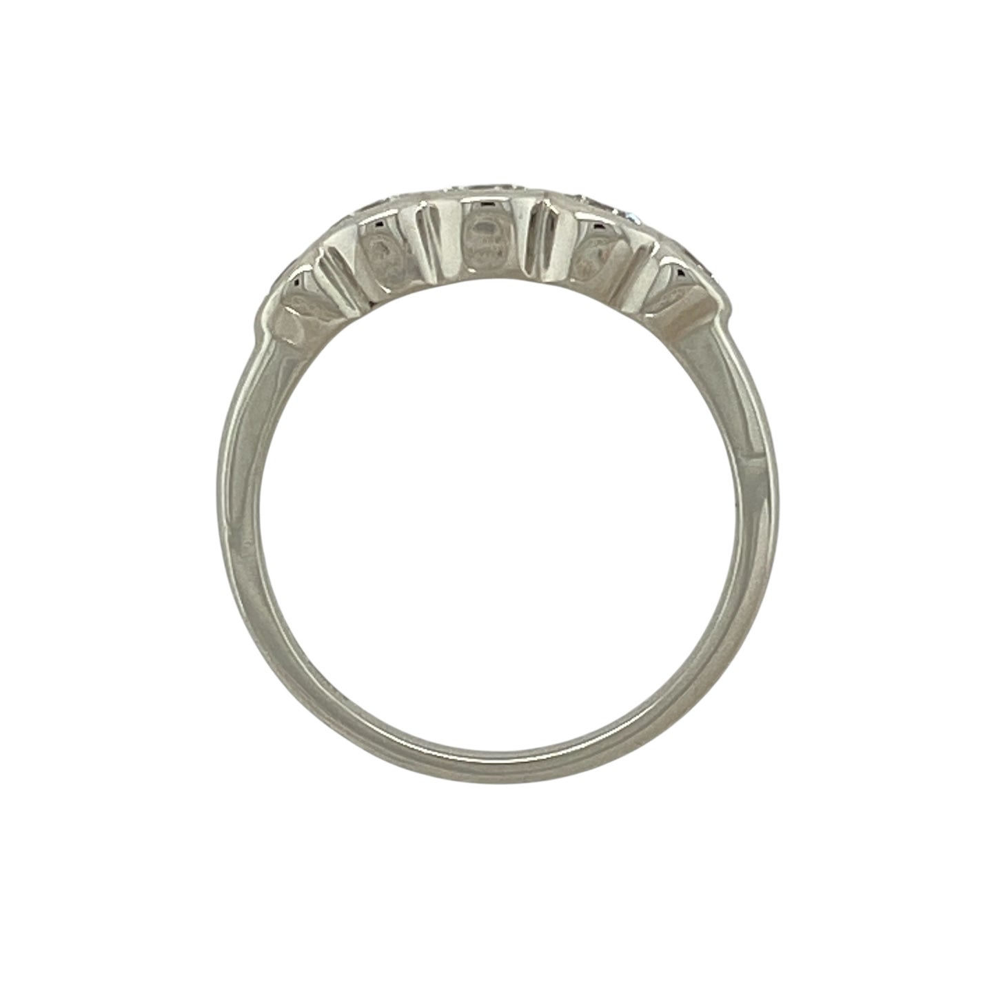Platinum & Diamond Set Five Stone Bubble Style Band Ring