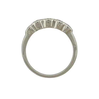 Platinum & Diamond Set Five Stone Bubble Style Band Ring
