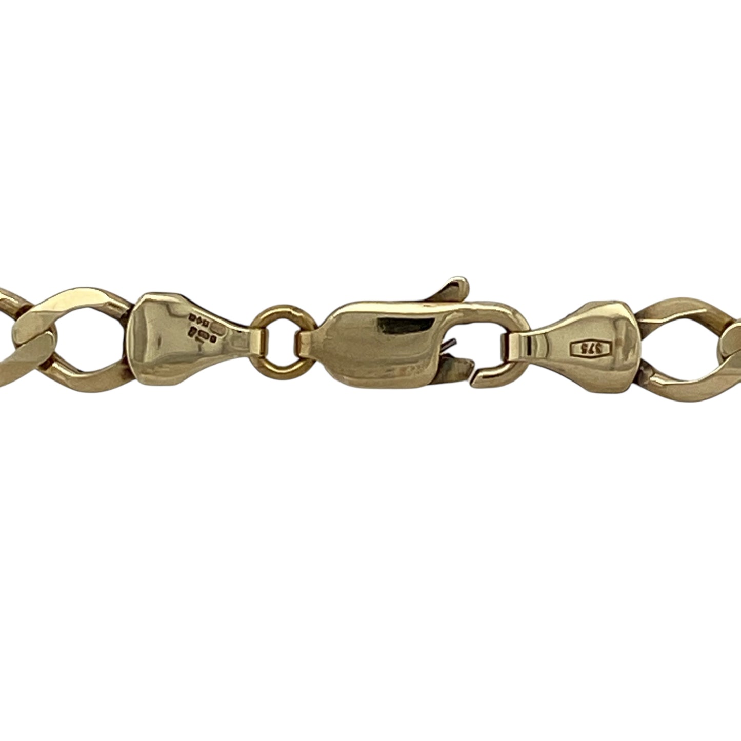 Bring classic strength and timeless style to your jewellery collection with this pre-owned 9ct yellow gold curb chain.

Design: The chain features a traditional curb link design with a generous link width of approximately 5mm, offering a bold and confident look.
Material: Made from 9-carat yellow gold, the warm polished finish gives the chain a rich shine and enduring appeal.