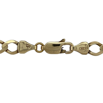 Bring classic strength and timeless style to your jewellery collection with this pre-owned 9ct yellow gold curb chain.

Design: The chain features a traditional curb link design with a generous link width of approximately 5mm, offering a bold and confident look.
Material: Made from 9-carat yellow gold, the warm polished finish gives the chain a rich shine and enduring appeal.
