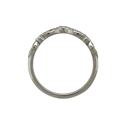 18ct White Gold & Diamond Set Wishbone Ring