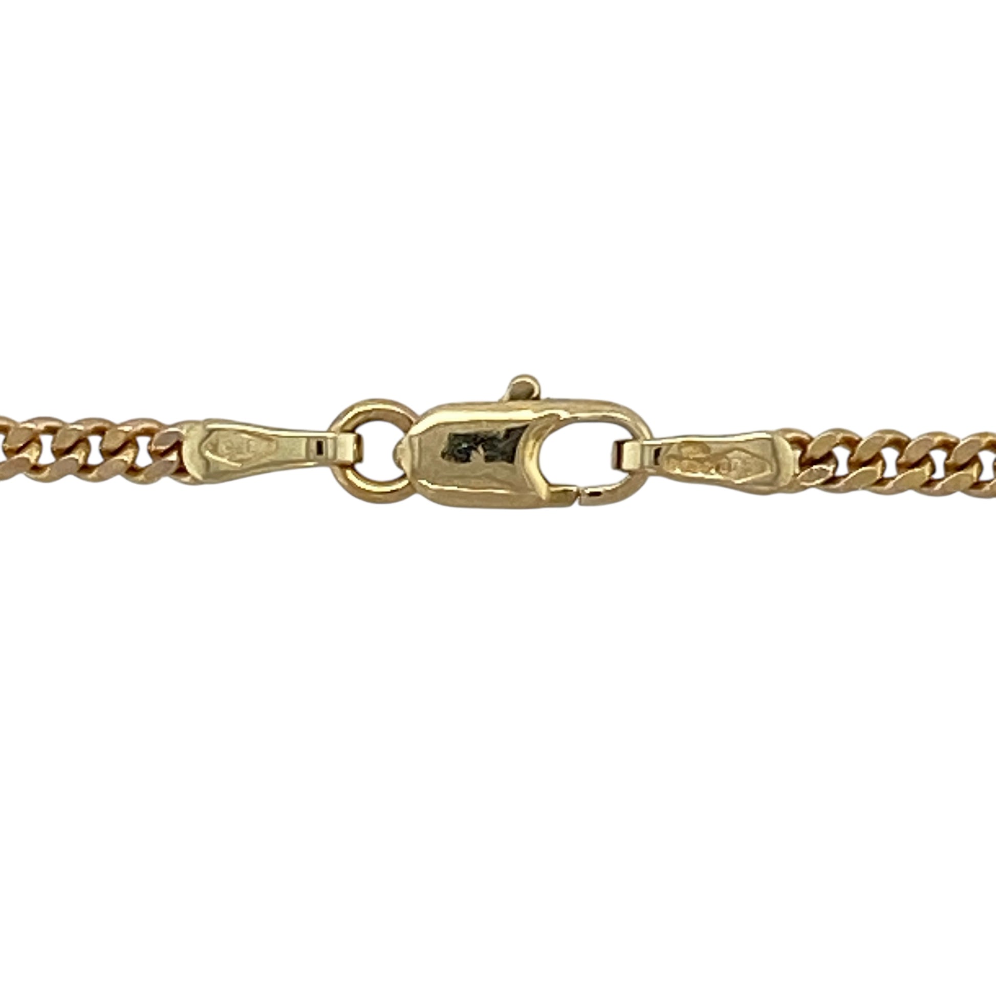 Bring classic simplicity and everyday versatility to your jewellery collection with this pre-owned 9ct yellow gold curb chain.

Design: The chain features a traditional curb link design with a link width of approximately 2mm, offering a clean and timeless look.
Material: Made from 9-carat yellow gold, the warm polished finish gives the chain a soft shine and enduring appeal.