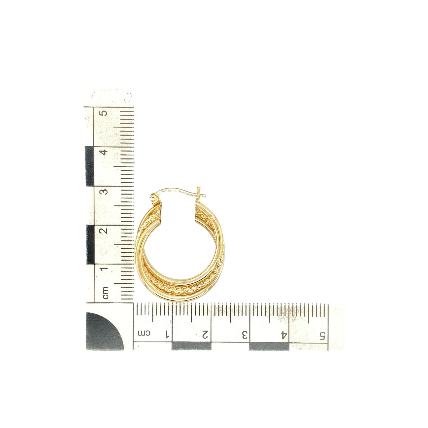 9ct Gold Rope Detail Hoop Creole Earrings