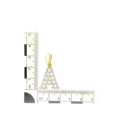 9ct Gold & Cubic Zirconia Set Initial 'A' Pendant