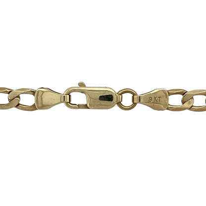 Bring classic style and confident presence to your jewellery collection with this pre-owned 9ct yellow gold curb chain, offering a bold yet timeless look that suits both everyday wear and statement styling.

Design: The chain features a traditional curb link design with a link width of approximately 4mm, creating a strong and well-balanced appearance.
Material: Made from 9-carat yellow gold, the polished finish highlights the rich golden tone and enhances the chain’s classic appeal.