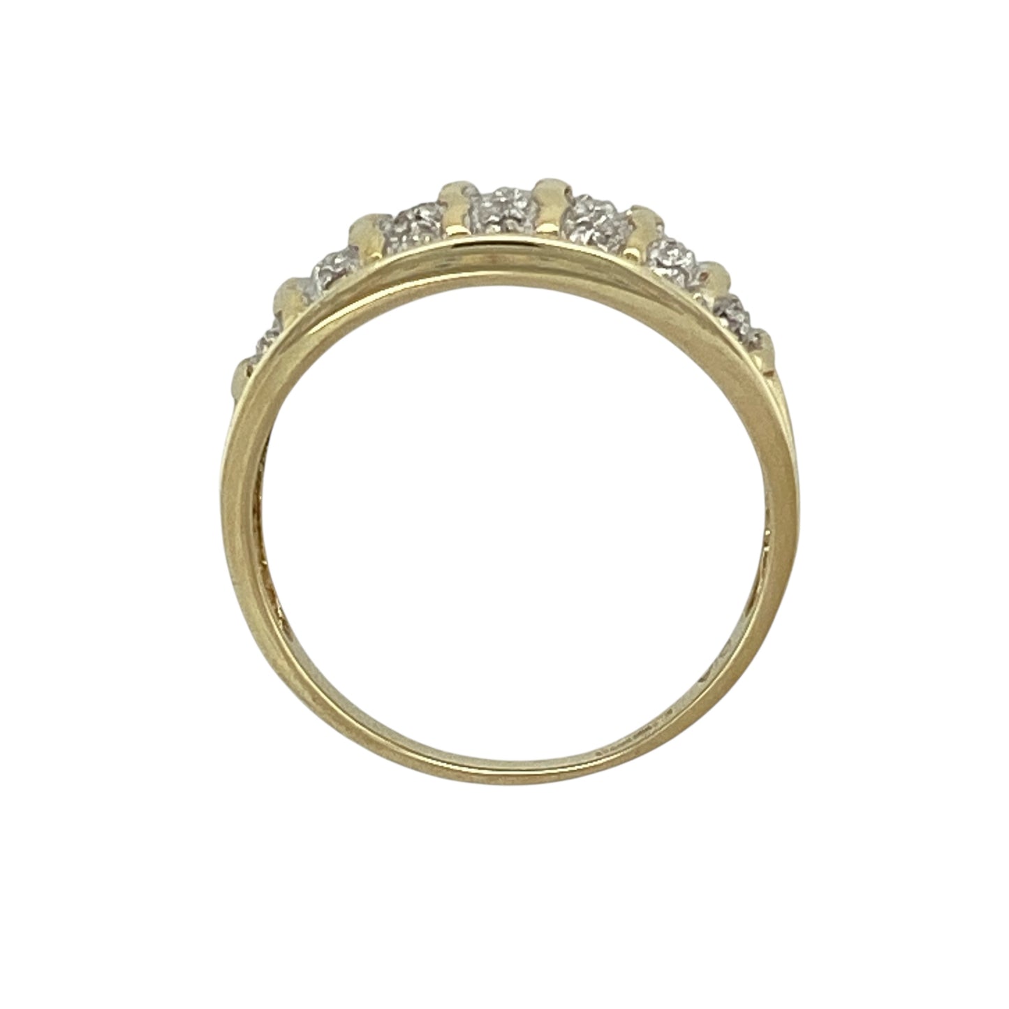 9ct Gold & Diamond Set Wide Band Ring