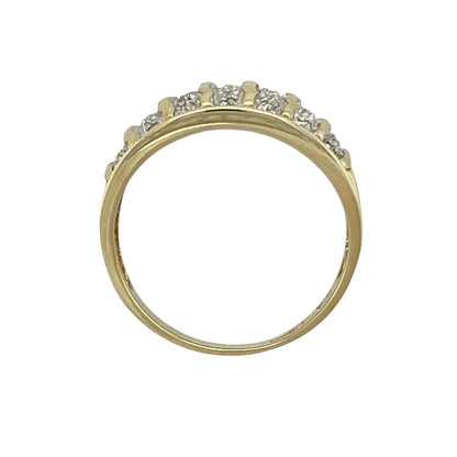 9ct Gold & Diamond Set Wide Band Ring