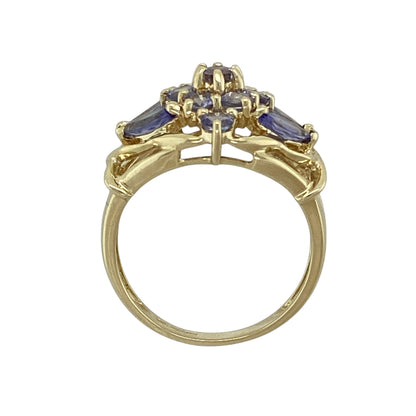 9ct Gold & Tanzanite Set Cluster Ring