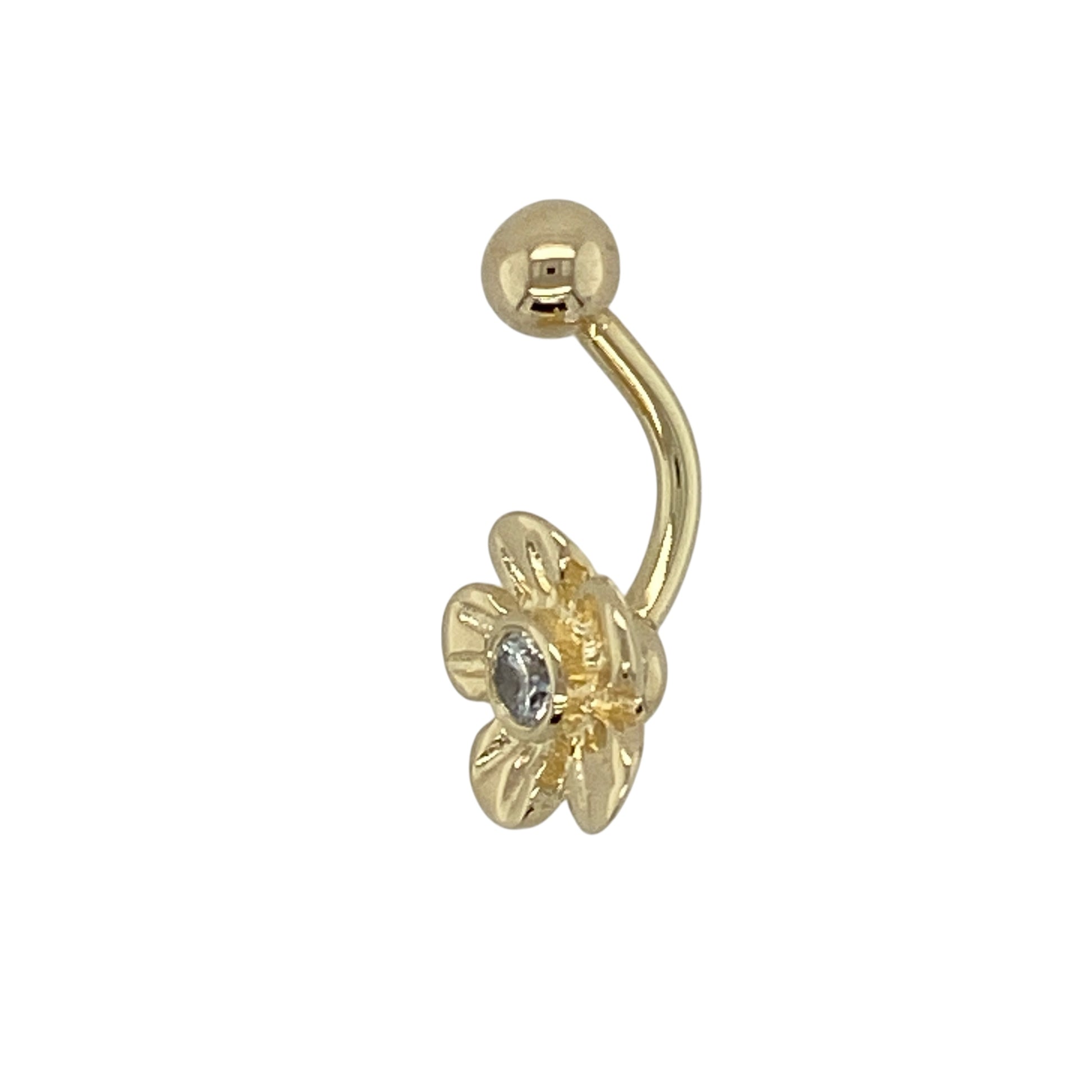 Bring subtle sparkle and contemporary style to your jewellery collection with this pre-owned 9ct yellow gold cubic zirconia set belly bar, offering a refined look with a touch of brilliance—perfect for everyday wear.

Design: The belly bar features a single cubic zirconia stone at the centre measuring approximately 3mm in diameter, adding a clean and eye-catching sparkle.