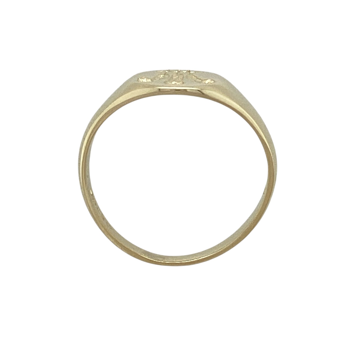 9ct Gold Three Feathers Oval Signet Ring