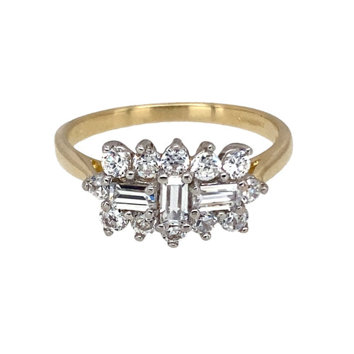 9ct Gold & Cubic Zirconia Set Cluster Ring