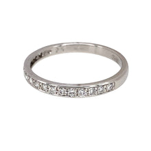 Load image into Gallery viewer, Preowned 18ct White Gold &amp; Diamond Band Ring in size P with the weight 2.20 grams. The front of the band is 2mm wide and there is approximately 25pt of diamond content in total

