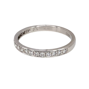Preowned 18ct White Gold & Diamond Band Ring in size P with the weight 2.20 grams. The front of the band is 2mm wide and there is approximately 25pt of diamond content in total