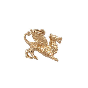 Preowned 9ct Yellow Gold Welsh Dragon 3D Charm with the weight 4.10 grams