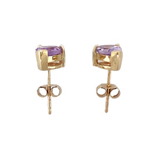 Load image into Gallery viewer, 9ct Gold &amp; Lavender Cubic Zirconia Set Teardrop Stud Earrings
