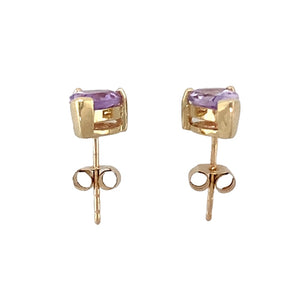 9ct Gold & Lavender Cubic Zirconia Set Teardrop Stud Earrings