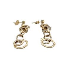 Load image into Gallery viewer, Preowned 9ct Yellow Gold Multi Circle Dropper Earrings with the weight 2.60 grams
