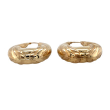 Load image into Gallery viewer, Preowned 9ct Yellow Gold Large Patterned Creole Earrings with the weight 6.60 grams
