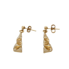 Load image into Gallery viewer, Preowned 9ct Yellow Welsh Gold Drop Earrings with the weight 3.70 grams. The earrings are Cymru Metal Welsh Gold
