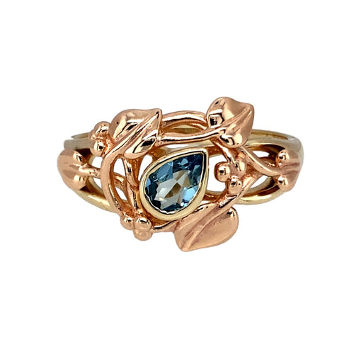 9ct Gold & Blue Topaz Clogau Tree of Life Ring