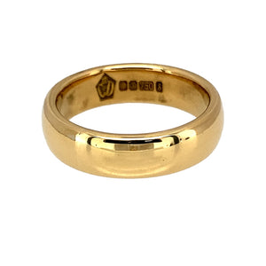 Preowned 18ct Yellow Gold Clogau 5mm Wedding Band Ring in size K with the weight 7.20 grams
