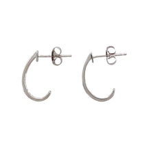 Load image into Gallery viewer, Preowned 9ct White Gold &amp; Diamond Set Half Hoop Earrings with the weight 1.20 grams
