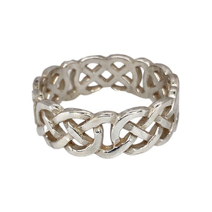 New 925 Silver Celtic Knot Band Ring in various sizes with the approximate weight 5 grams. The band is 8mm wide
