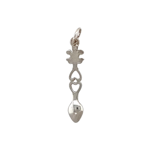 New 925 Silver Heart Three Feather Lovespoon Pendant with the weight 0.90 grams