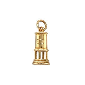 New 9ct Gold Welsh Miner Oil Lamp Pendant