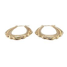 Load image into Gallery viewer, Preowned 9ct Yellow Gold Patterned Creole Earrings with the weight 2.20 grams
