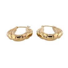Load image into Gallery viewer, Preowned 9ct Yellow Gold Patterned Creole Earrings with the weight 2.30 grams
