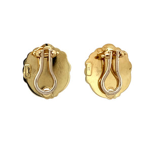 Preowned 9ct Yellow Gold Patterned Clip On Earrings with the weight 3.30 grams