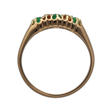 Load image into Gallery viewer, 18ct Gold Diamond &amp; Emerald Set Band Ring
