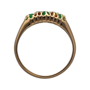 18ct Gold Diamond & Emerald Set Band Ring