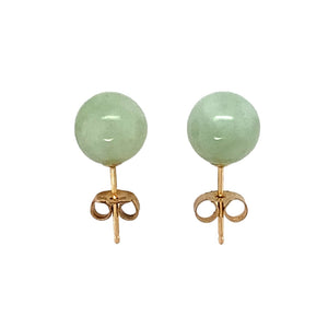 14ct Gold & Jade Ball Stud Earrings