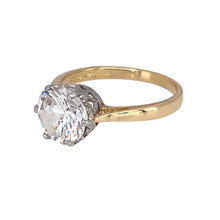 Load image into Gallery viewer, Preowned 14ct Yellow and White Gold &amp; Cubic Zirconia Set Solitaire Dress Ring in size J with the weight 2.50 grams. The stone is 8mm diameter
