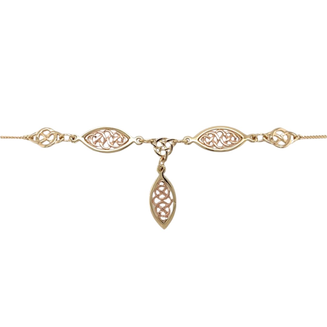 Preowned 9ct Yellow and Rose Gold Clogau Celtic Knot 18" Necklace with the weight 7.20 grams