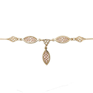 Preowned 9ct Yellow and Rose Gold Clogau Celtic Knot 18" Necklace with the weight 7.20 grams